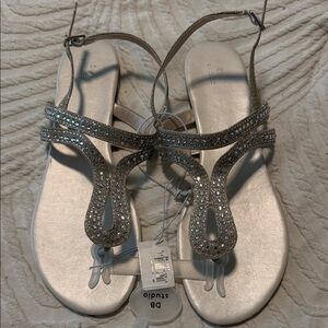 Silver Strappy Sandals sz 9
